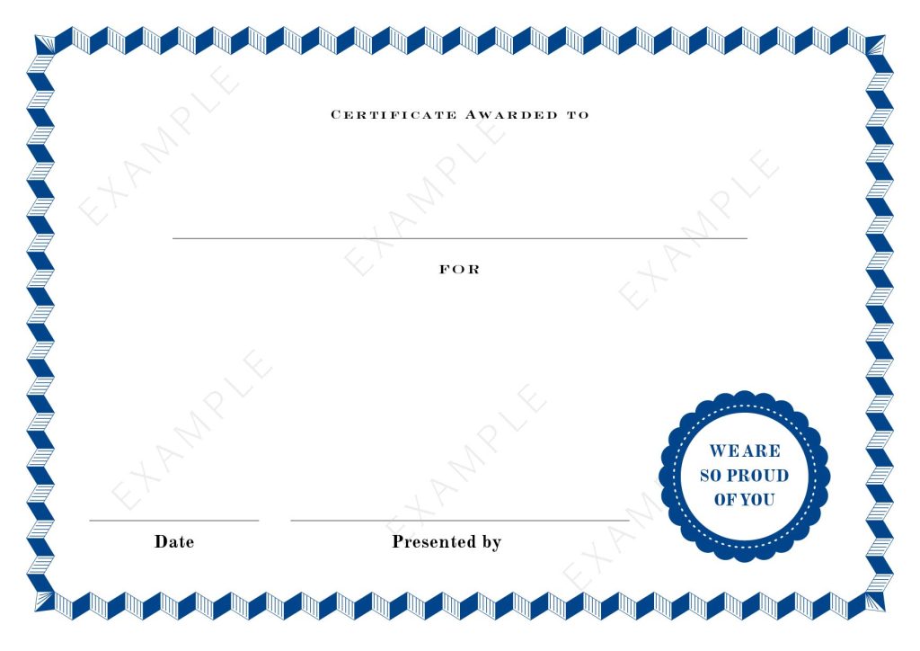 Prizegiving Certificates sample watermark 05